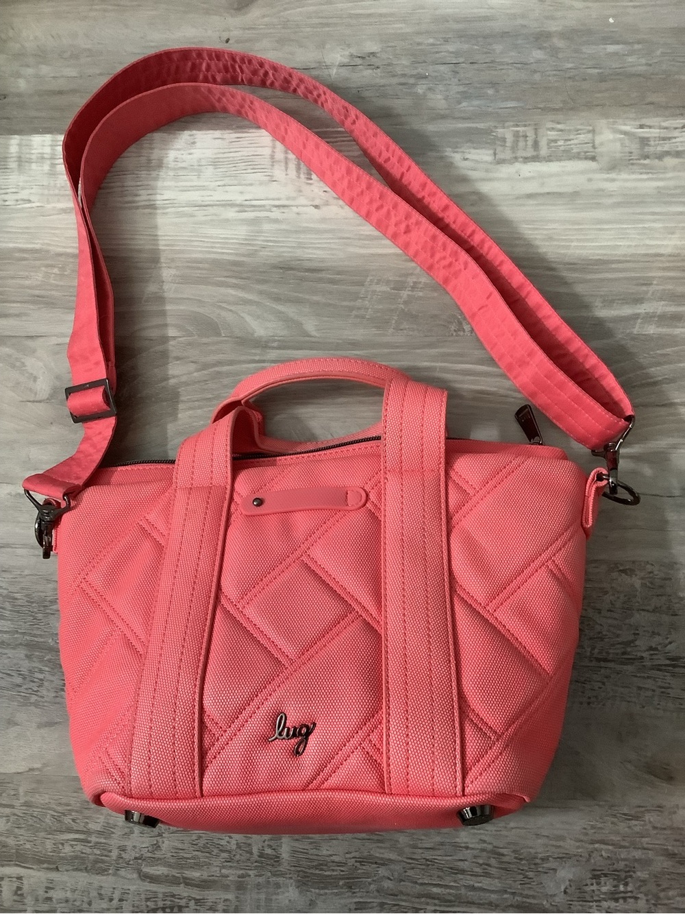 lug Coral Quilted Crossbody Bag Dori midi watermelon inside
